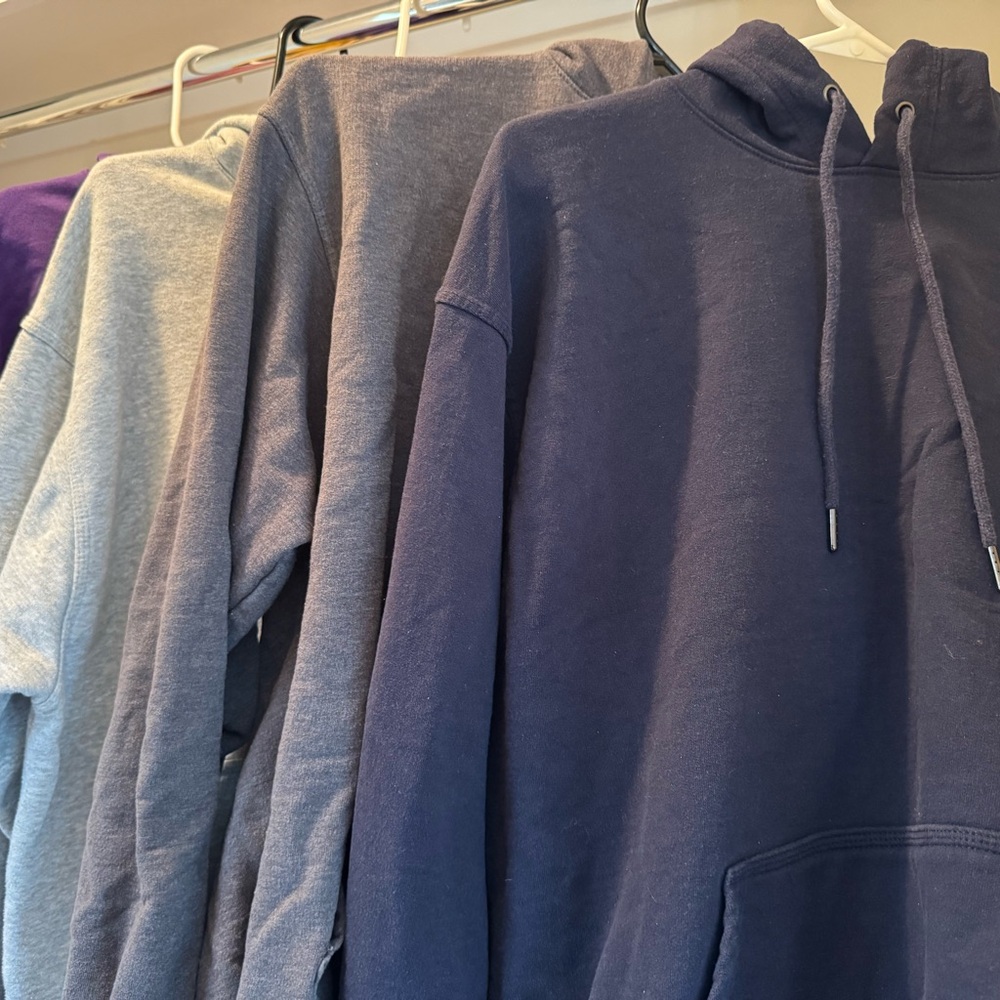 Set of FIVE Champion Hooded Sweatshirts - size L